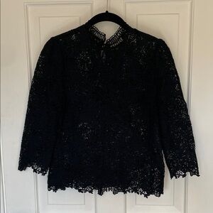 Rebecca Taylor Midnight Lace Blouse